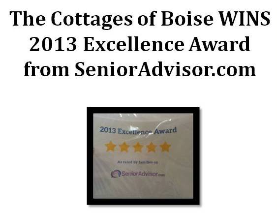 The Cottages of Boise Assisted Living and Memory Care senior advisor award
