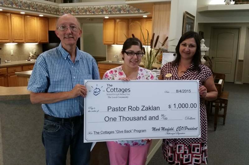 the cottages assisted living memory care give back to religious leader