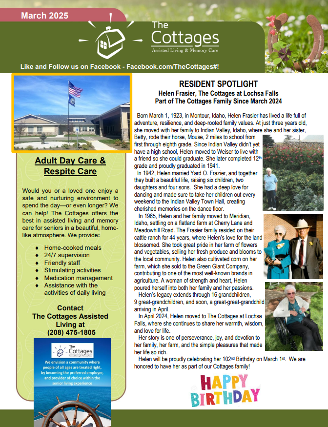 Cottages March 2025 newsletter