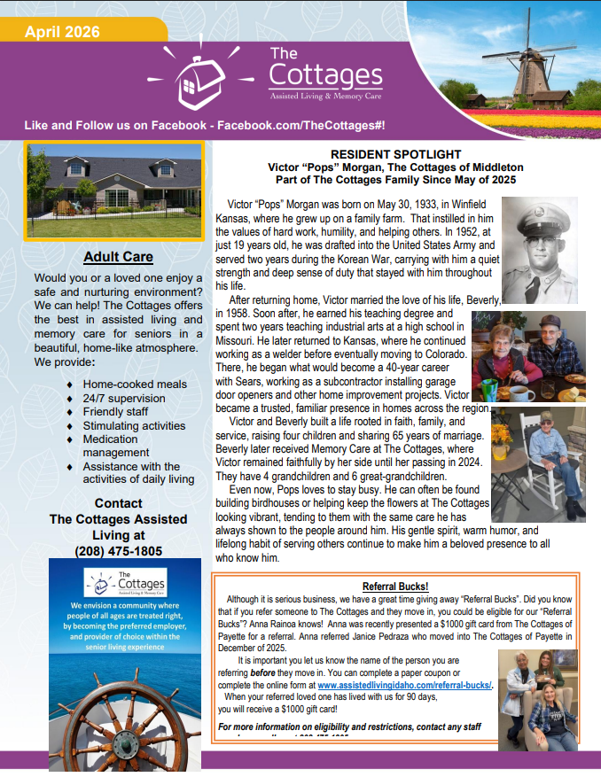 Cottages senior living newsletter